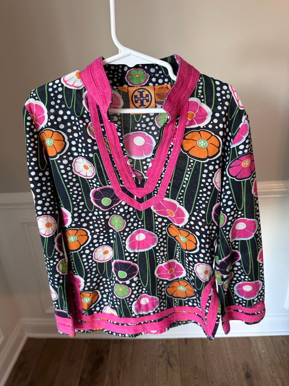 Tory Burch Girls Long Sleeve Tunic Top size Medium